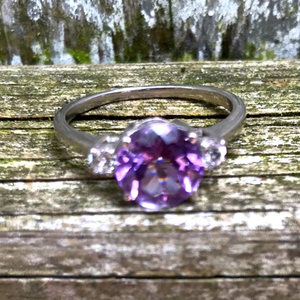 Light Purple 925 Sterling Silver Ring